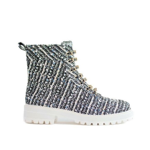 Cecelia New York Chance Hiker Boots -Pearl Black Tweed - Picture 6 of 8